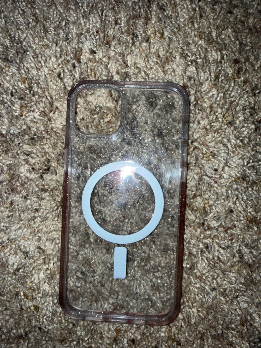 Clear Transparent Phone Case with White MagSafe Ring